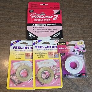 Craft Adhesive Bundle, Fabric Fusing Web, Vellum Tape, Double Sided Adhesive,New